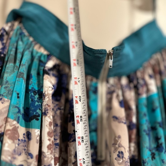 Anthropologie Moulinette Soeurs Novella Ball Skirt Patchwork Print Floral Teal 6 - Picture 11 of 16
